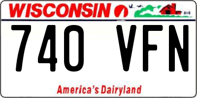WI license plate 740VFN