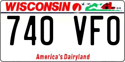 WI license plate 740VFO