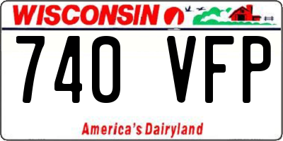 WI license plate 740VFP