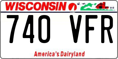 WI license plate 740VFR