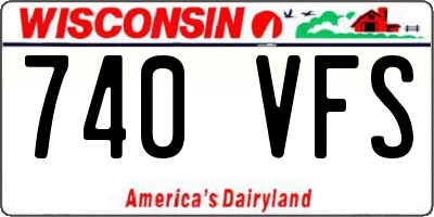 WI license plate 740VFS
