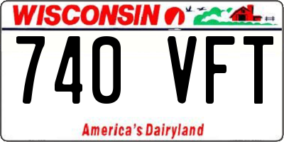 WI license plate 740VFT