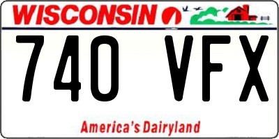 WI license plate 740VFX