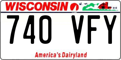 WI license plate 740VFY