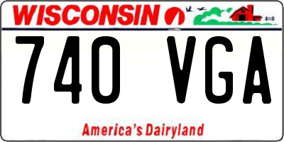 WI license plate 740VGA