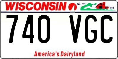 WI license plate 740VGC