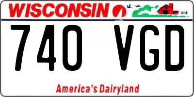 WI license plate 740VGD