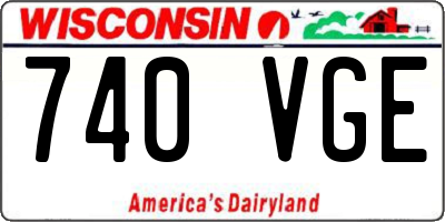 WI license plate 740VGE