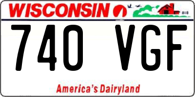 WI license plate 740VGF