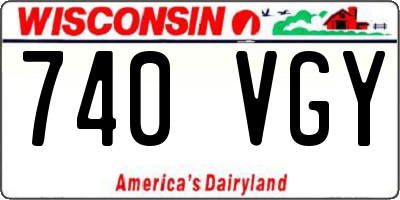 WI license plate 740VGY