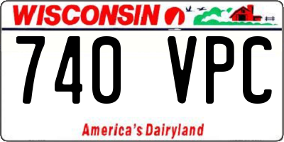WI license plate 740VPC