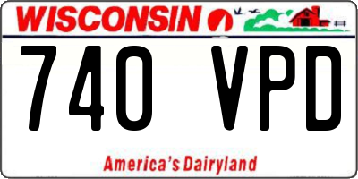 WI license plate 740VPD