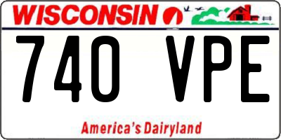 WI license plate 740VPE