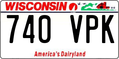 WI license plate 740VPK