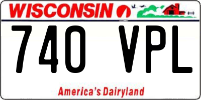 WI license plate 740VPL