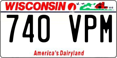 WI license plate 740VPM