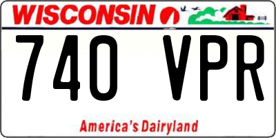 WI license plate 740VPR