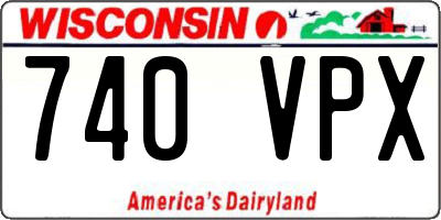 WI license plate 740VPX
