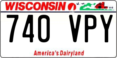 WI license plate 740VPY