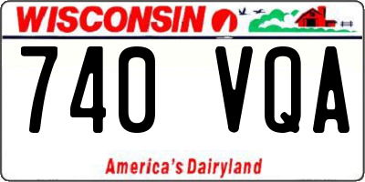 WI license plate 740VQA