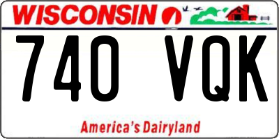 WI license plate 740VQK
