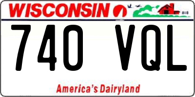 WI license plate 740VQL