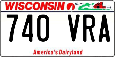 WI license plate 740VRA
