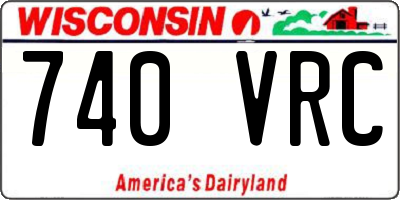 WI license plate 740VRC