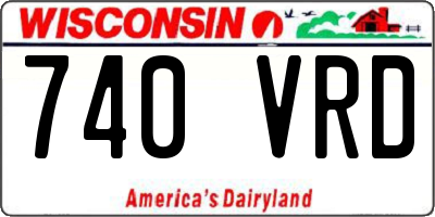 WI license plate 740VRD