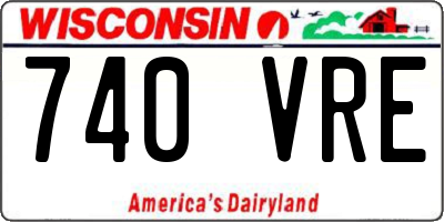 WI license plate 740VRE
