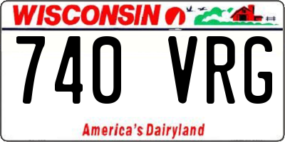 WI license plate 740VRG