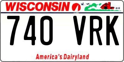 WI license plate 740VRK