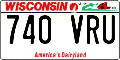 WI license plate 740VRU