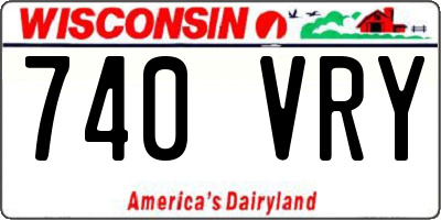 WI license plate 740VRY