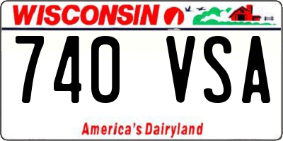 WI license plate 740VSA