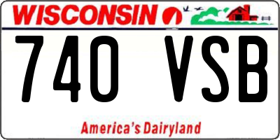 WI license plate 740VSB