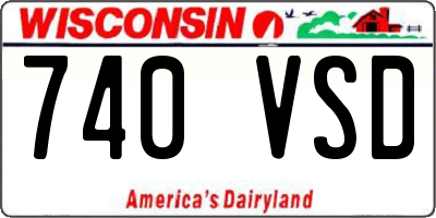 WI license plate 740VSD