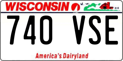 WI license plate 740VSE