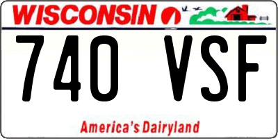 WI license plate 740VSF