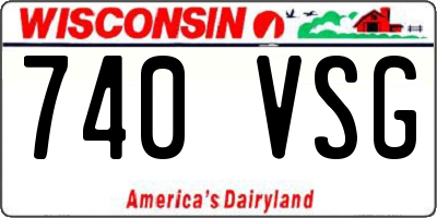 WI license plate 740VSG