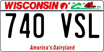 WI license plate 740VSL