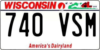 WI license plate 740VSM