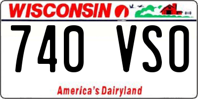 WI license plate 740VSO
