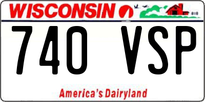 WI license plate 740VSP