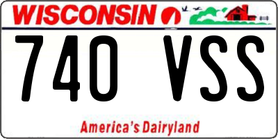 WI license plate 740VSS