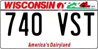 WI license plate 740VST