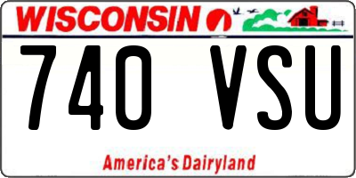 WI license plate 740VSU