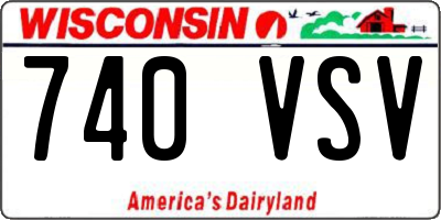 WI license plate 740VSV