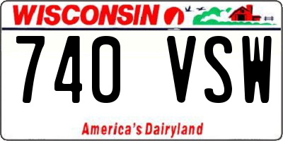 WI license plate 740VSW