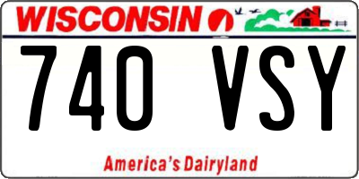 WI license plate 740VSY